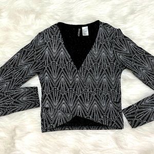 Silver Glittery Long Sleeve Shirt